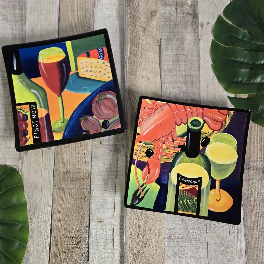 MARY NAYLOR | Exquisite Dinners/Wino Decor Plates 2pc Set